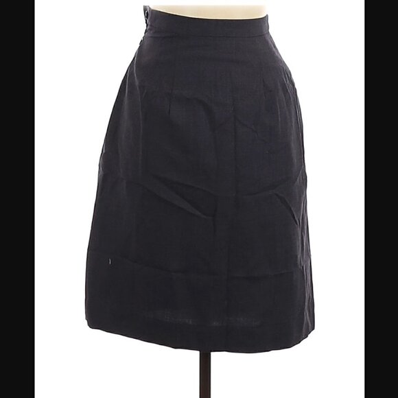 Saks 5th Ave Skirt 6 Vintage Worsted Wool High Waist Midi Gray Career Office - Picture 1 of 11